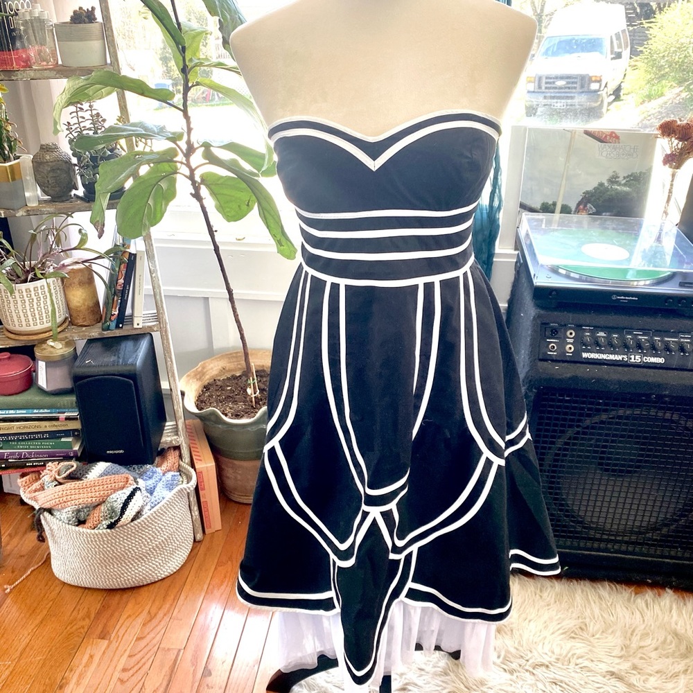 Colorblock Strapless Dress